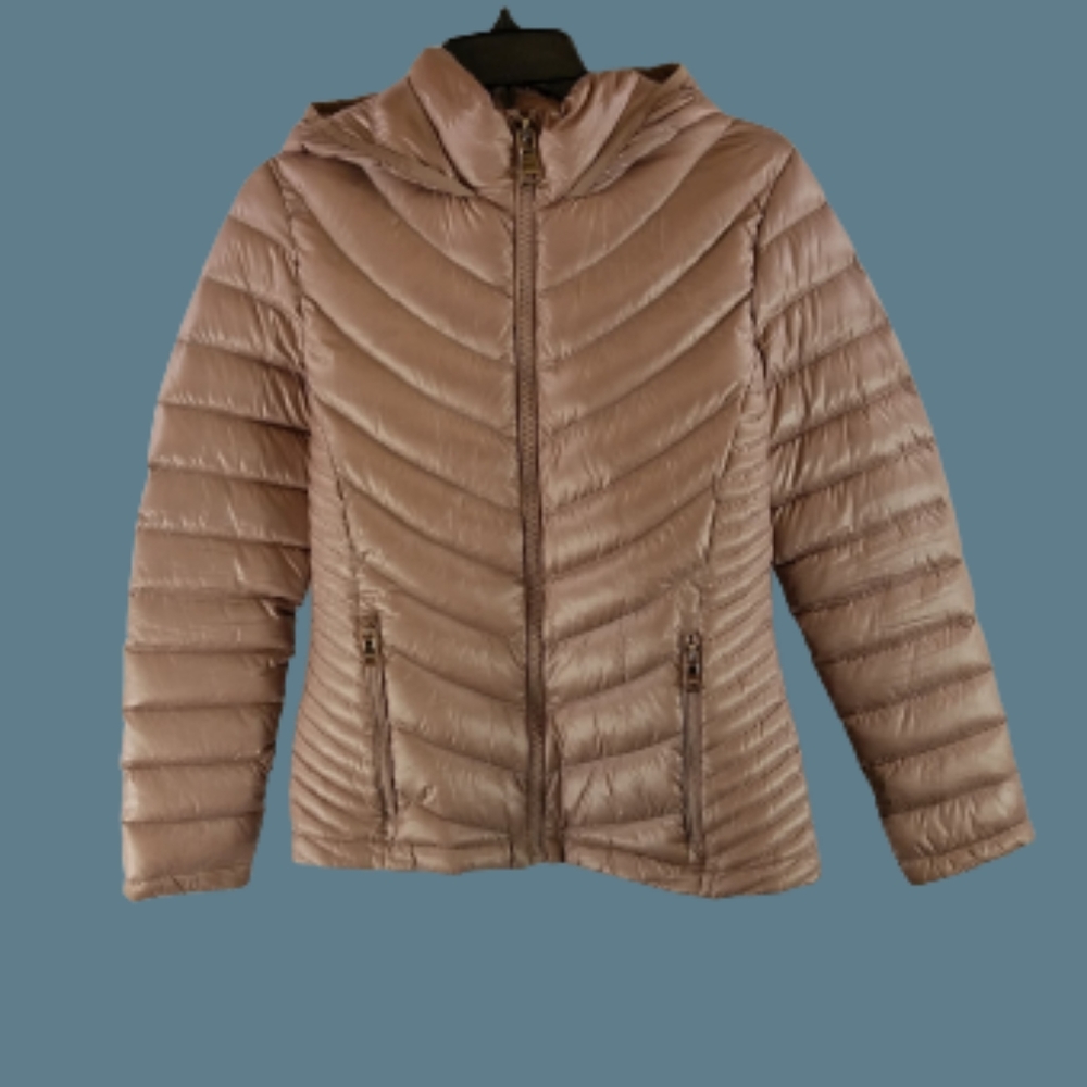 Calvin Klein Hooded Lightweight Quilted Down Packable Coat